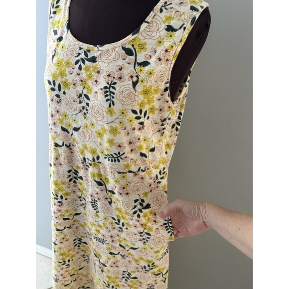 Duluth Trading Co Maxi Dress Womens L Yellow Floral Prairie To ‘n’ Flow High Low - Picture 4 of 15